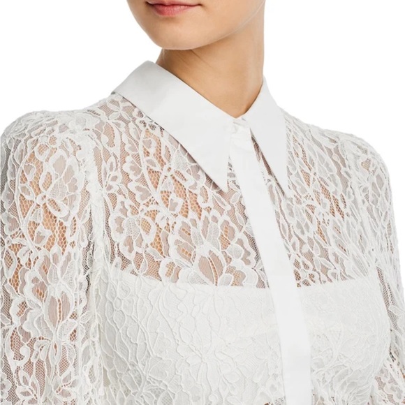 Alice and Olivia Anaya Tiered Midi Lace Sheath Dress - Picture 2 of 5